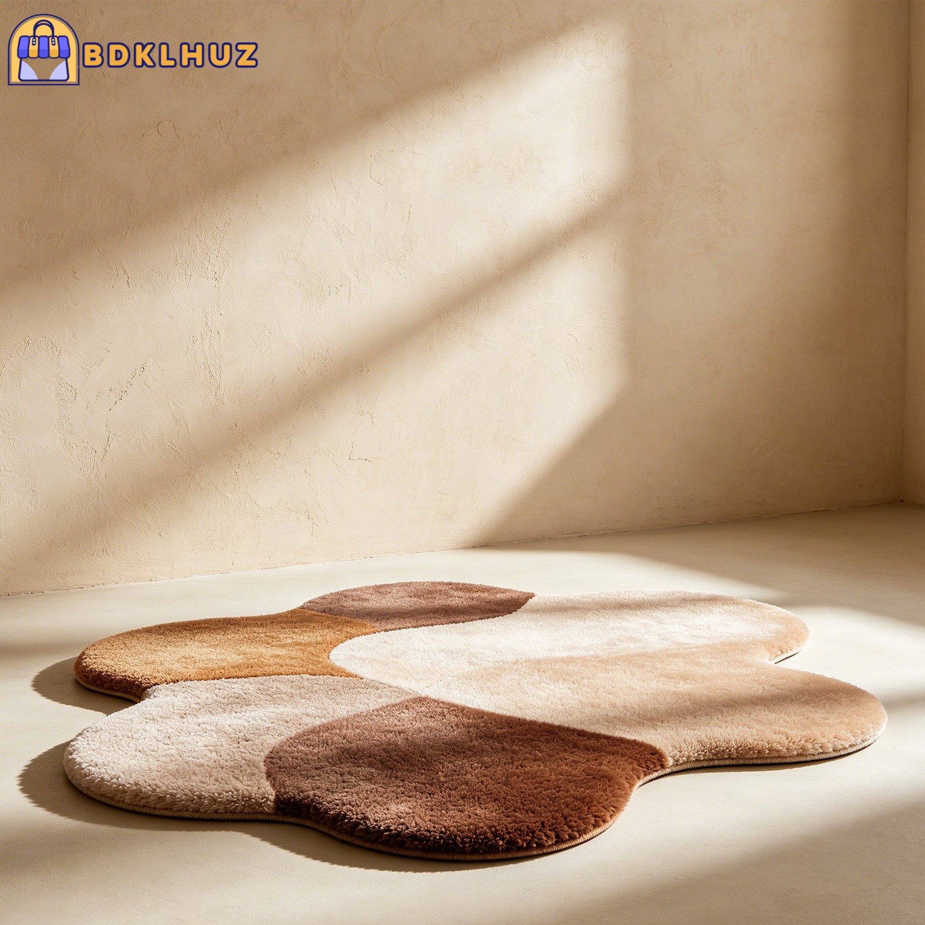 Irregularly shaped rugs set of 2 for modern home decor
