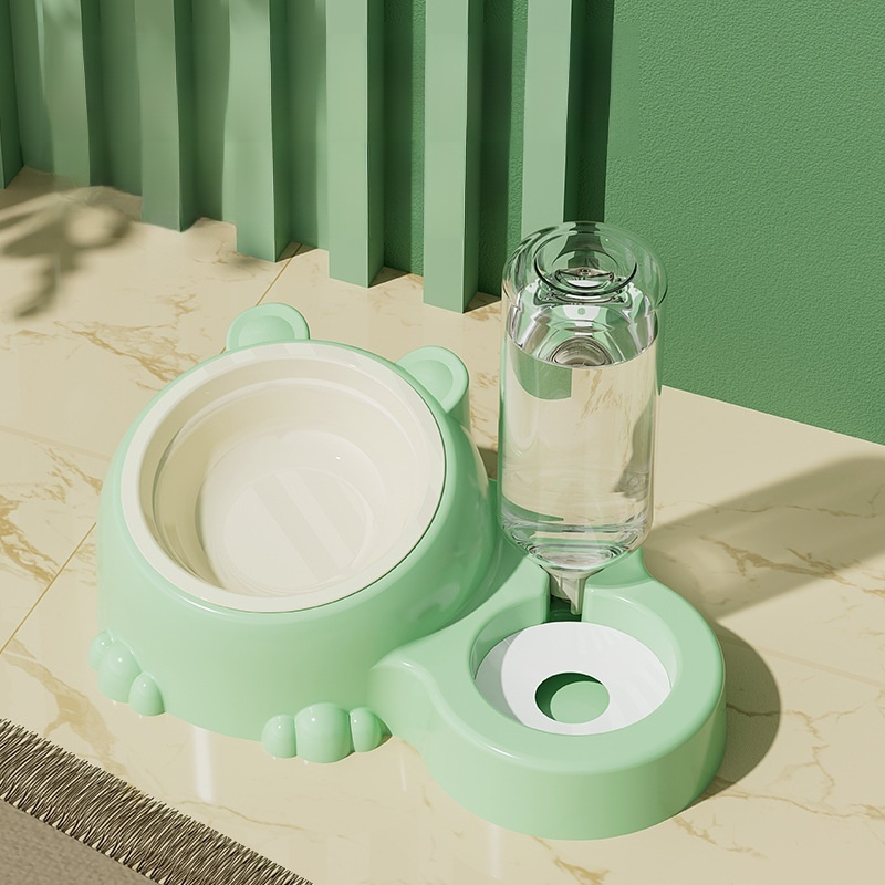 Double Bowl Pet Water and Food Bowl for Cats and Dogs