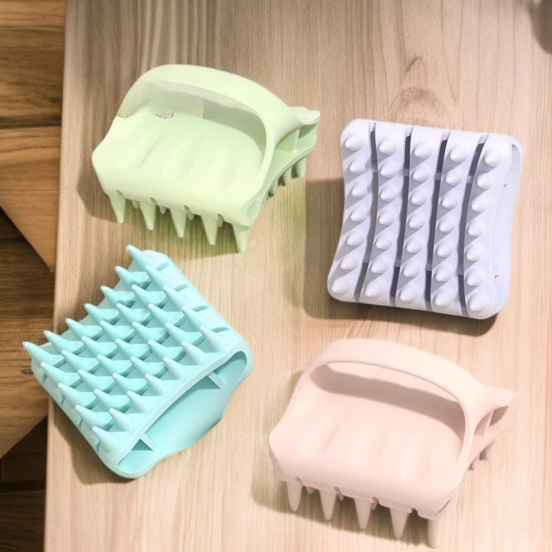 洗頭按摩梳彈性矽膠鏤空頭皮清潔解壓順發