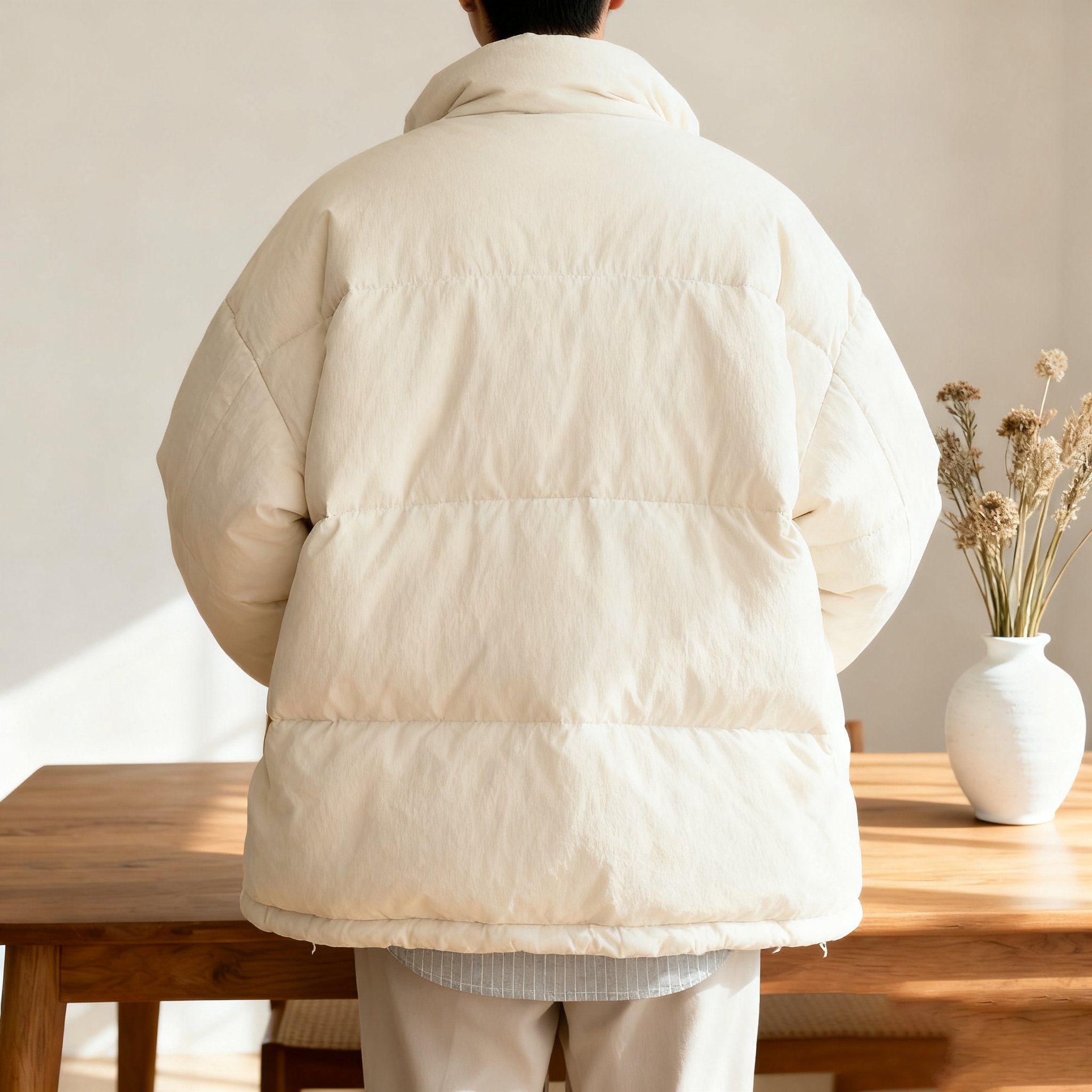 フロントジップ付きメンズ綿入りジャケット