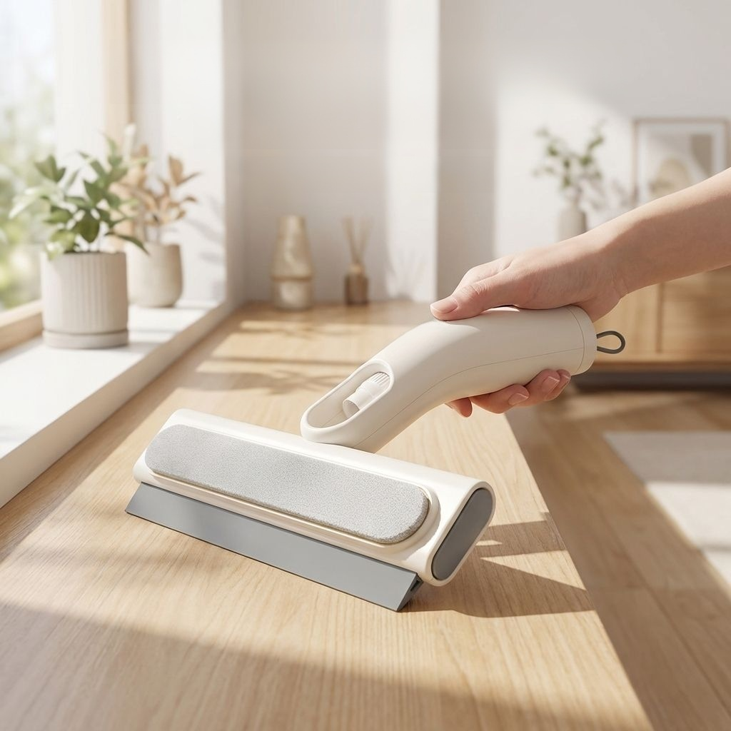 ขวดสเปรย์มือถือและที่เช็ดกระจก 3in1