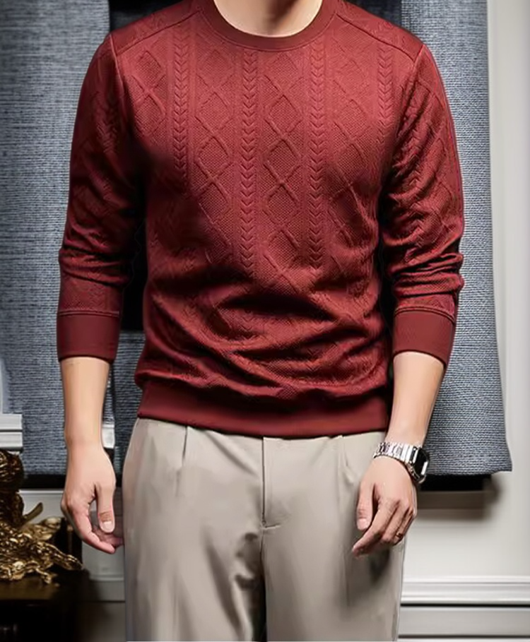 비즈니스맨 니트 긴팔 라운드넥 컬러 옵션