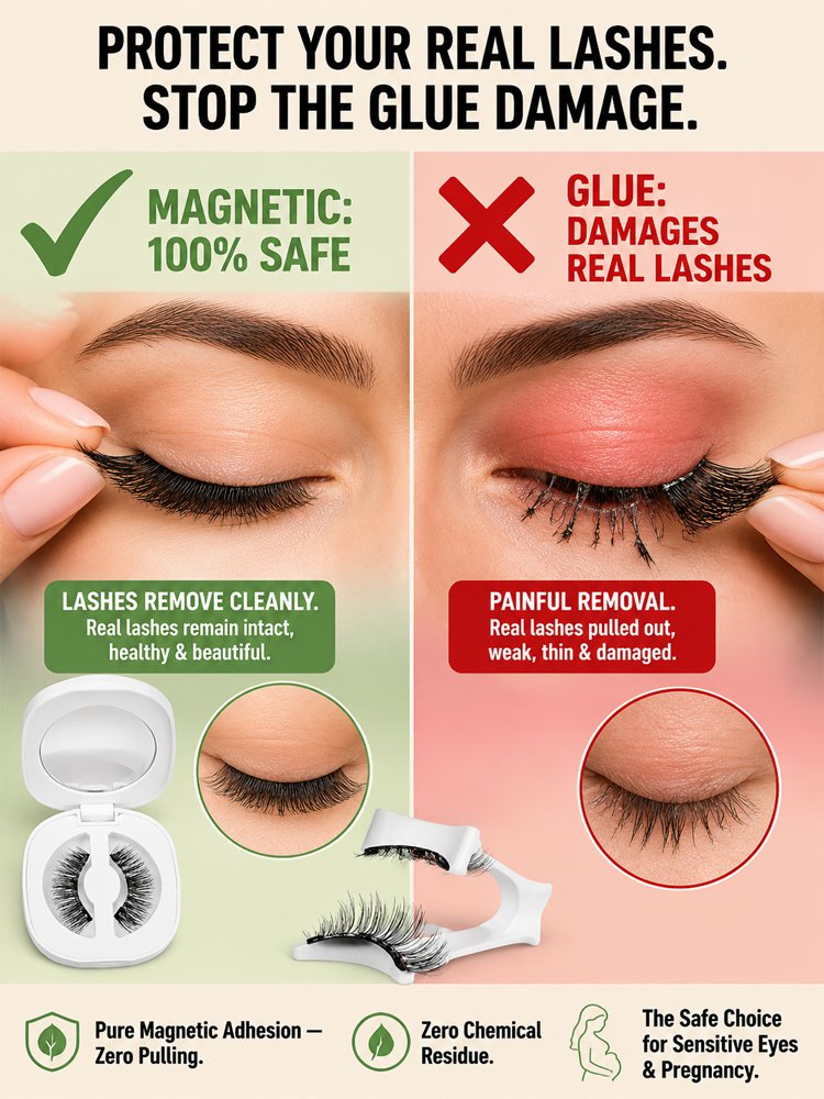[1-Second Makeup Application & Portable Storage Box] Magnetic False Eyelash Set