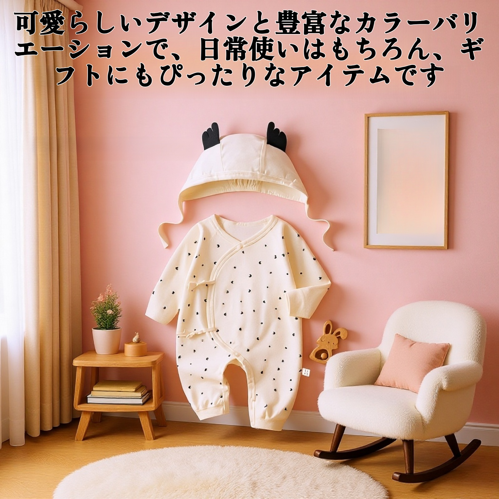 可愛いベビーロンパース前面画像