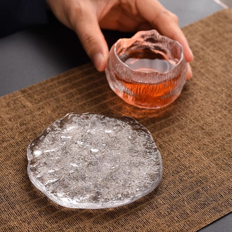耐熱ガラス製マットティーカップコースター