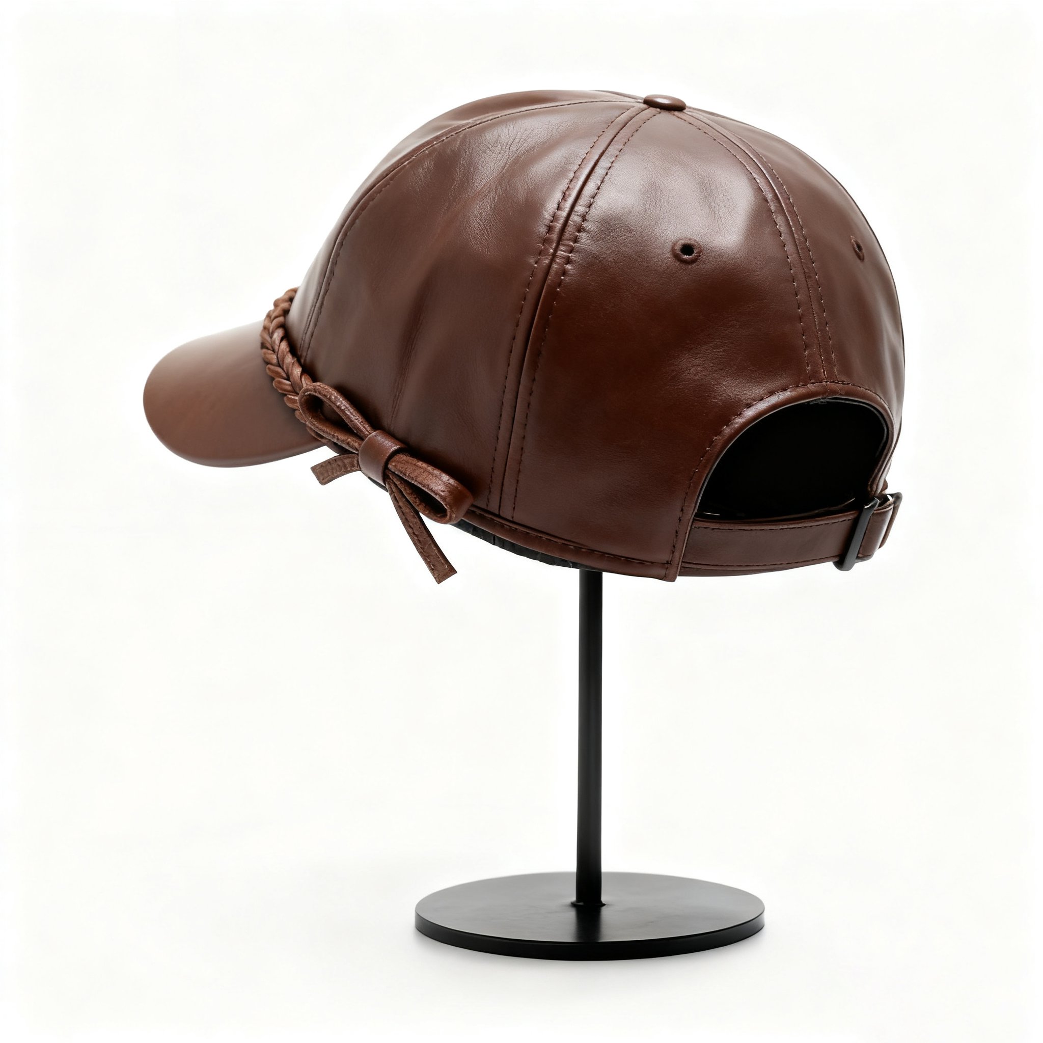 레더 리본 버킷햇 