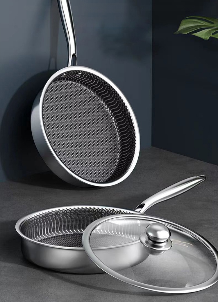 316 rozsdamentes acél méhsejt tapadásmentes serpenyő