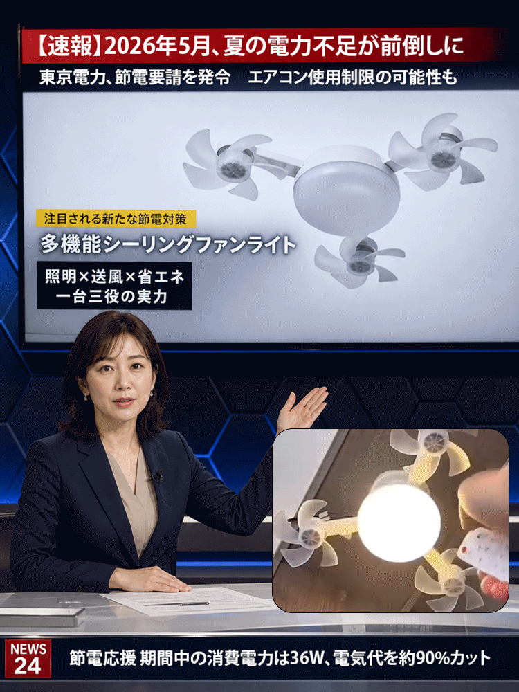 静音・調光・省エネシーリングファンライト（リモコン付き）