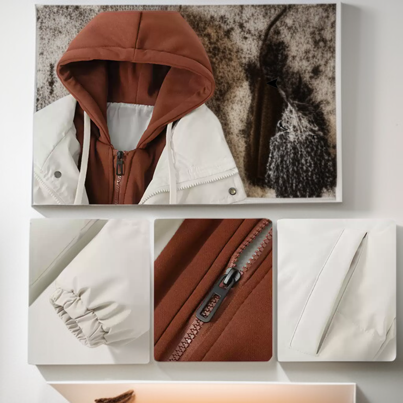 커플 도톰한 패딩 코트 루즈핏 빵옷 도톰한 코트 가짜 투피스 빵 패딩