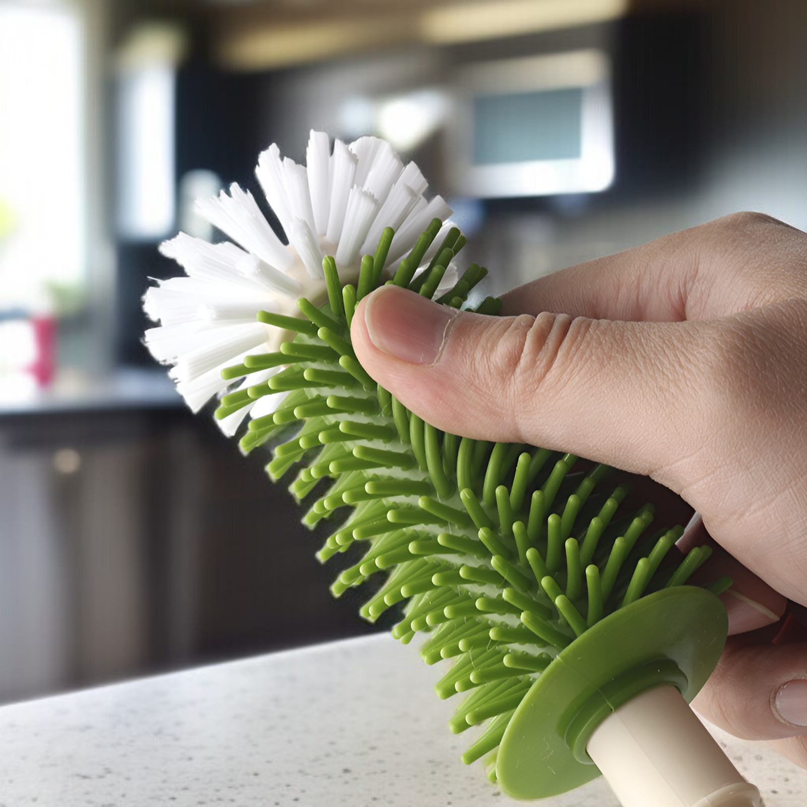 Set de cepillos limpiadores de botellas de silicona y nailon