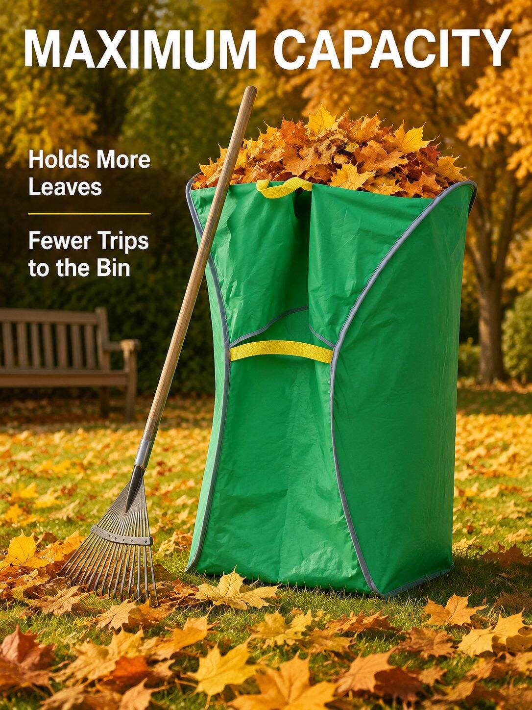 Foldable Outdoor Garden Leaf Collection Bag, Reusable Leaf Sack
