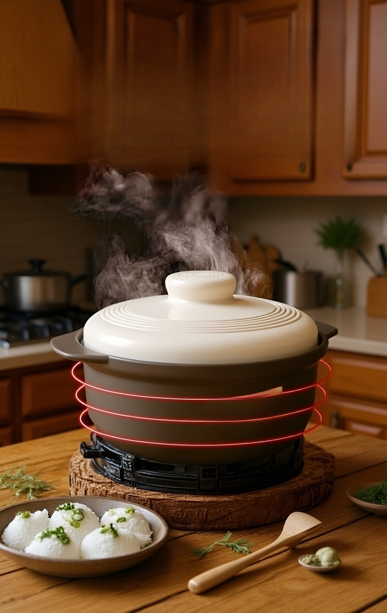 내열 토기 냄비의 뚜껑 디테일