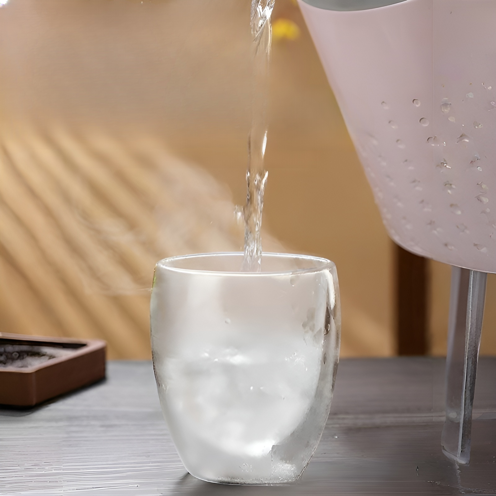  Insulated Double Wall Glass Mug