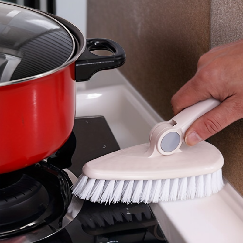  다기능 강모 바닥 청소솔: 1개 플라스틱 긴 손잡이 변기 및 욕조 청소 브러시