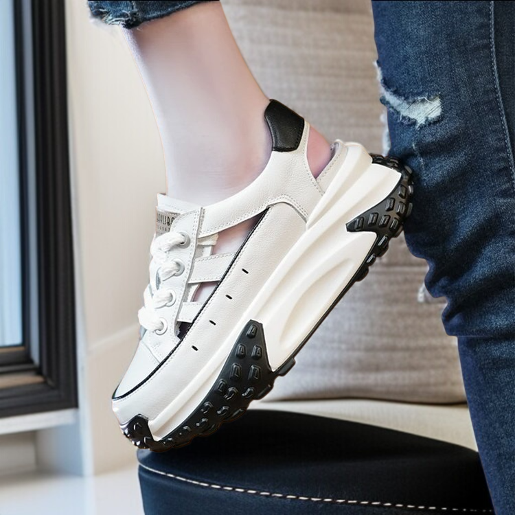 여성 스포츠 샌들 빈티지 가방 통굽 아빠 키높이 펀칭 샌들