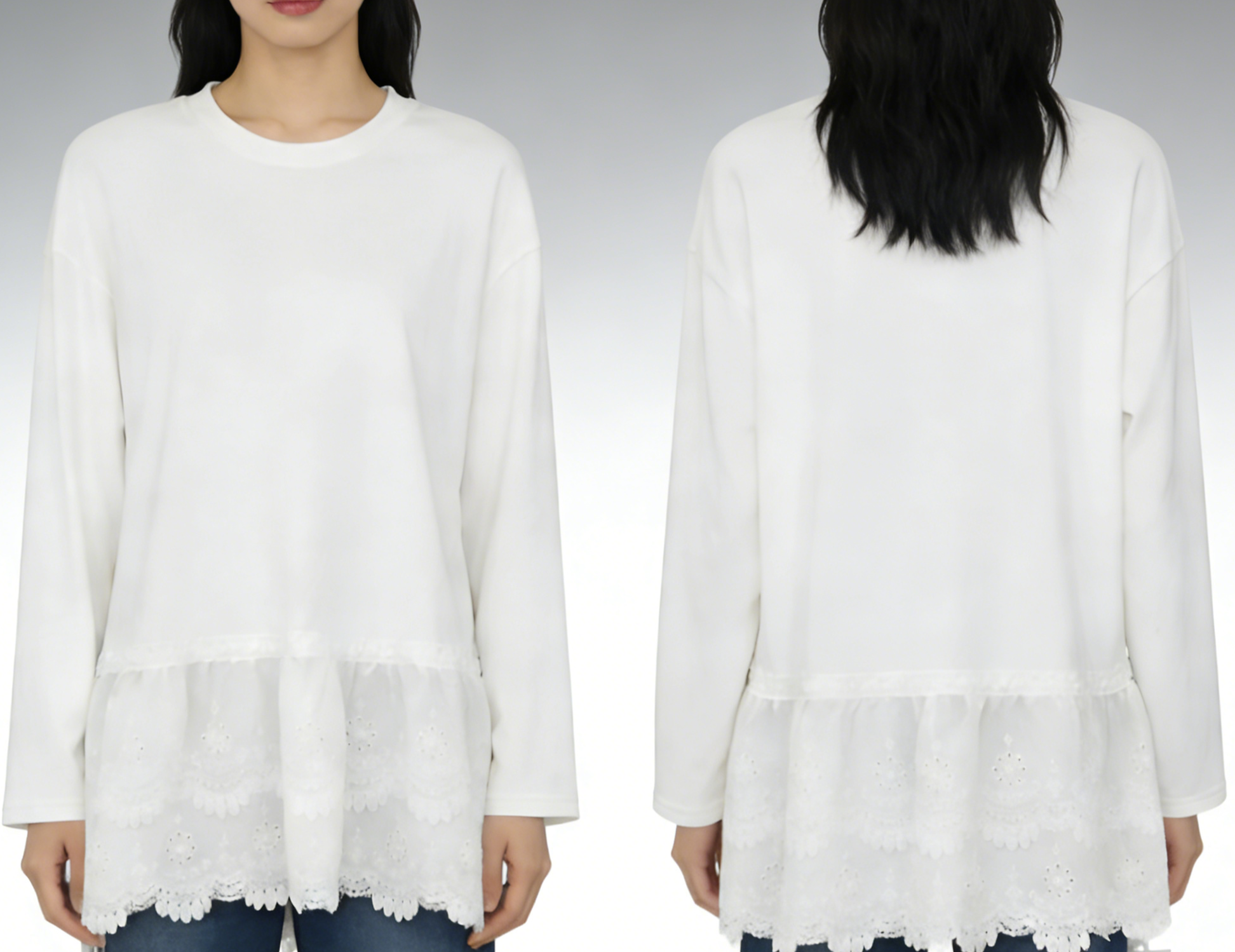 겨울철 따뜻하게 입을 수 있는 여성용 플리스 스웨트셔츠