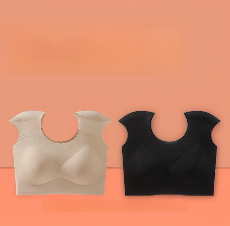 브라의 숄더 패드와 볼륨 효과 강조 사진