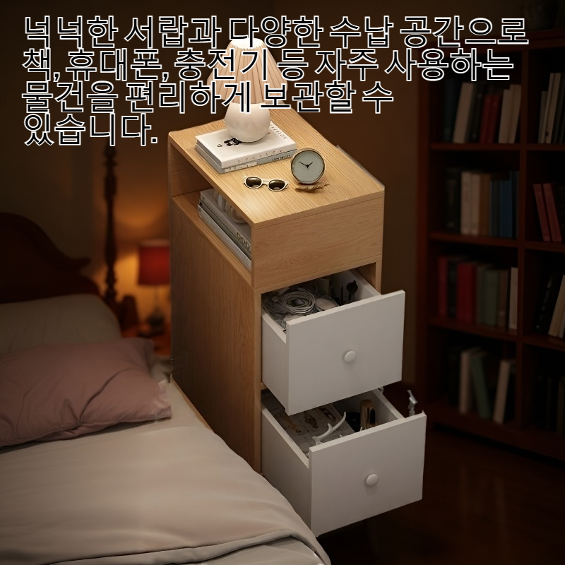 침대 옆에 놓는 다기능 서랍형 수납장
