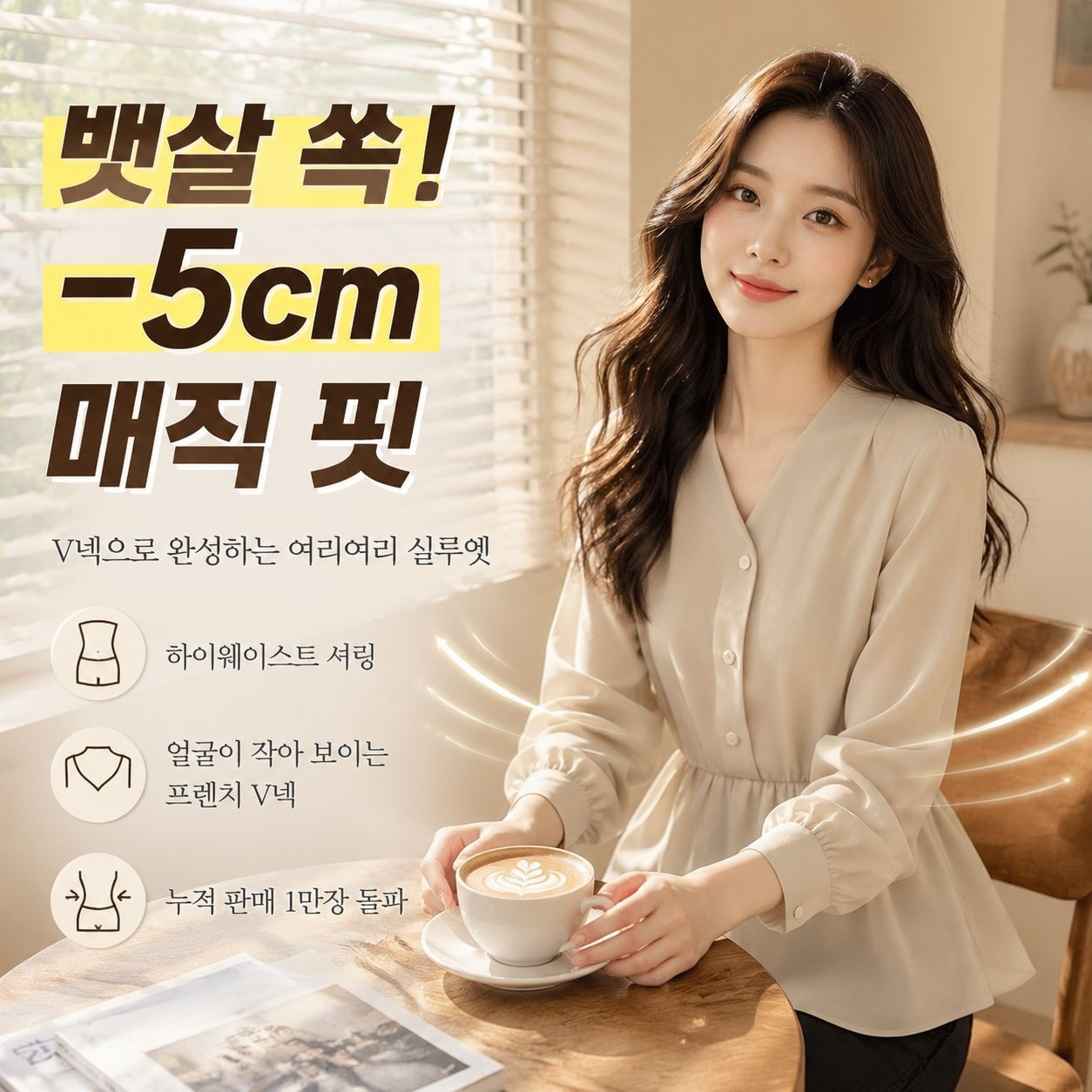 프렌치 슬림핏 쉬폰 블라우스 여성 
