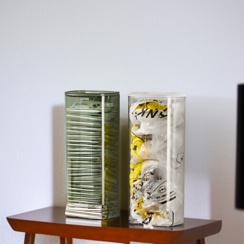 高級な壁掛け式ゴミ袋収納ボックス、透明な下着と靴下オーガナイザー、穴あけ不要。