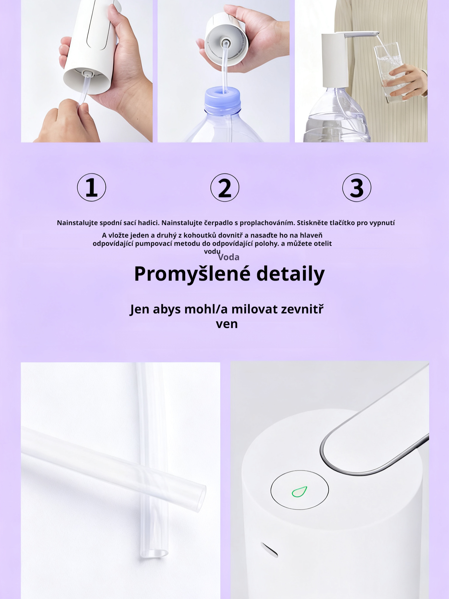  Skládací elektrická pumpa na vod