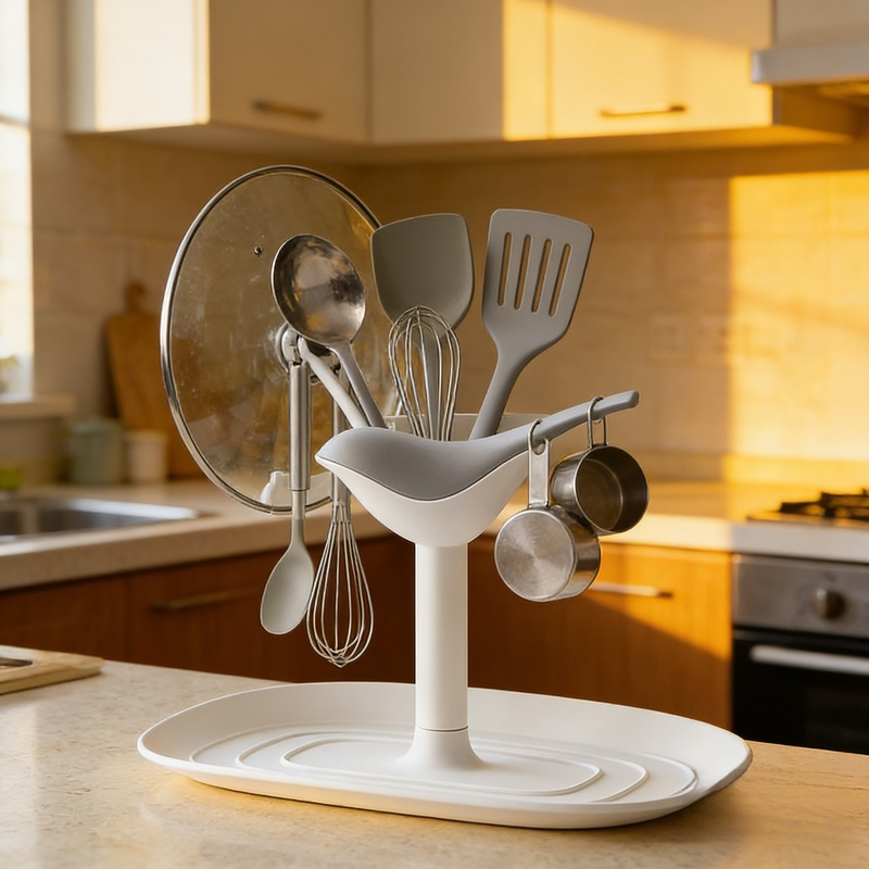 Tabletop Pot Lid Holder with Cute Bird Design