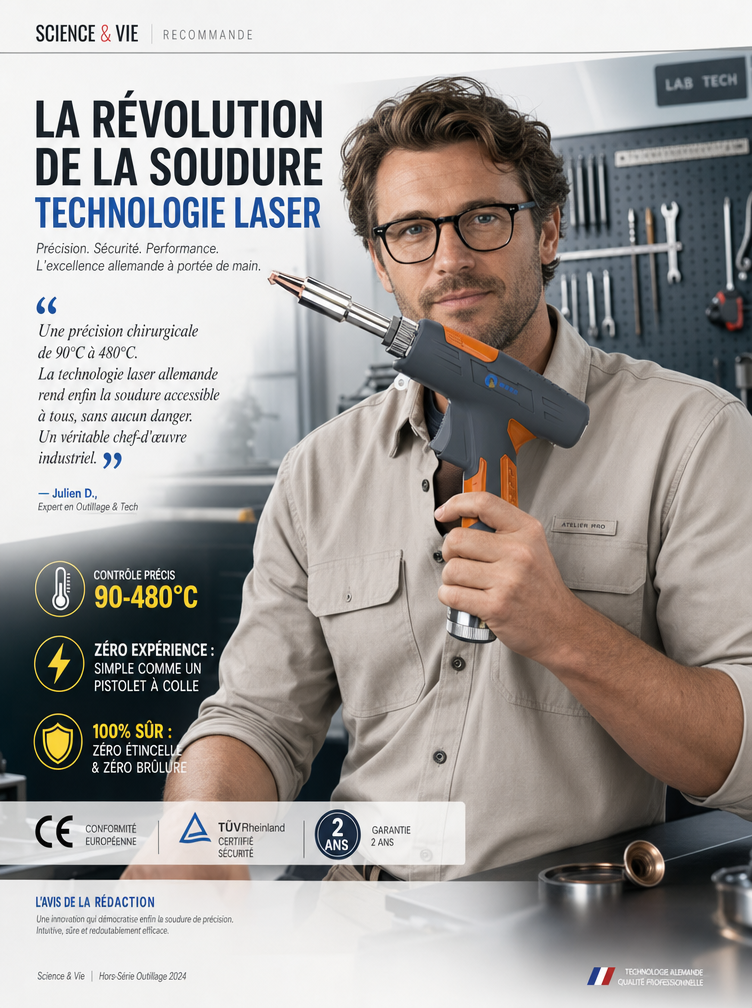 Soudeur Laser Portable Pro (90-480°C) | Zéro Étincelle| Sans Expérience, Résultat Pro en 0.1s 