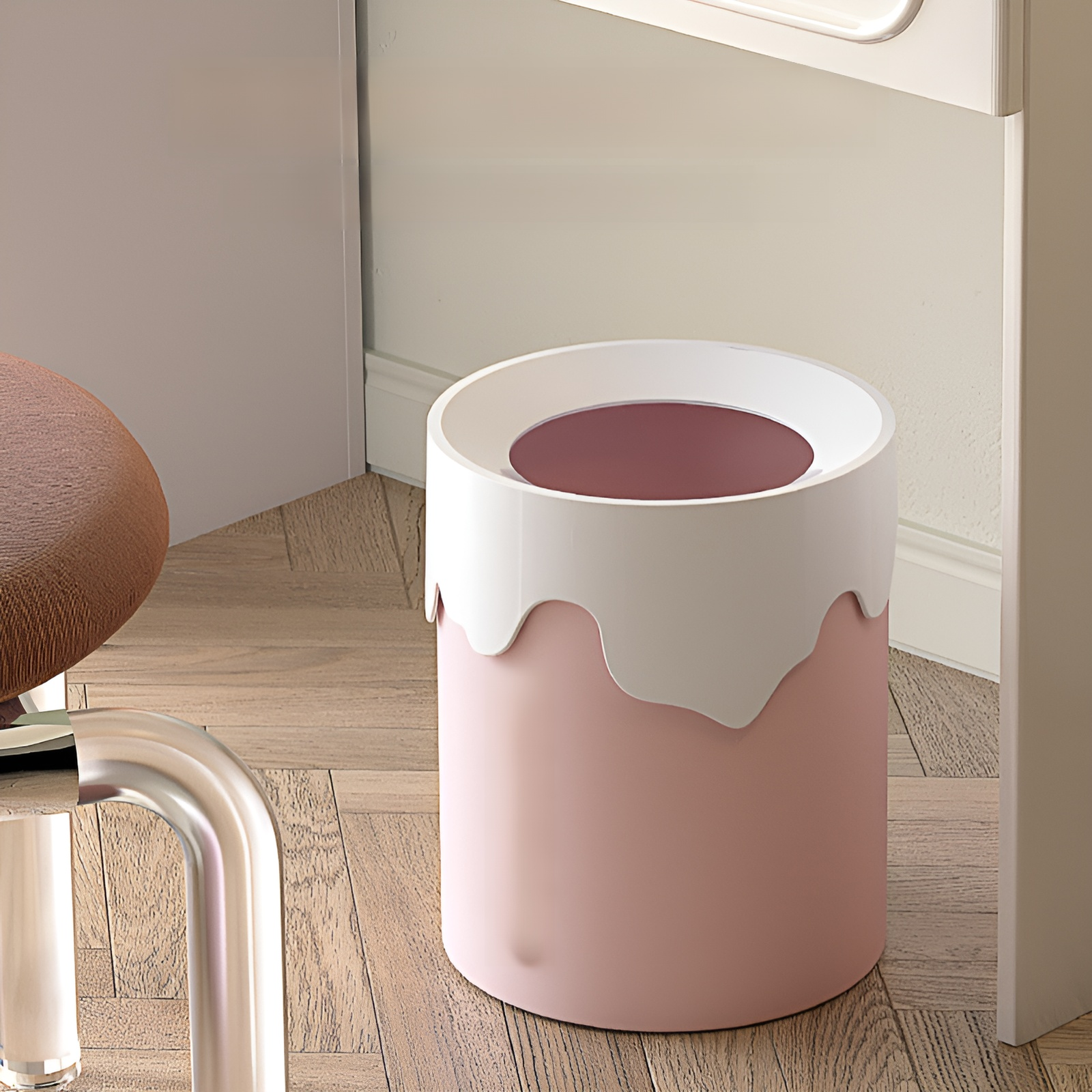 Poubelle créative grande avec couvercle pour salon, chambre, salle de bain et toilettes