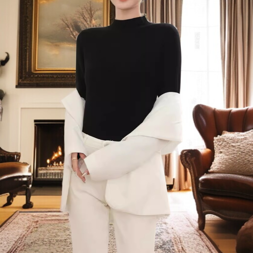 기모 톱 기모 도톰 니트 여 반폴라 이너 추동 이너 니트