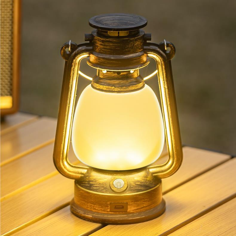  Retro Rechargeable Camping Lantern – Long Battery Life, Waterproof Night Light
