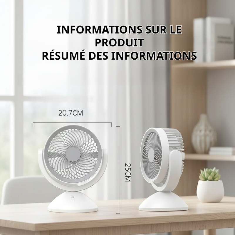 Ventilateur oscillant USB mural et domestique, petit ventilateur à circulation