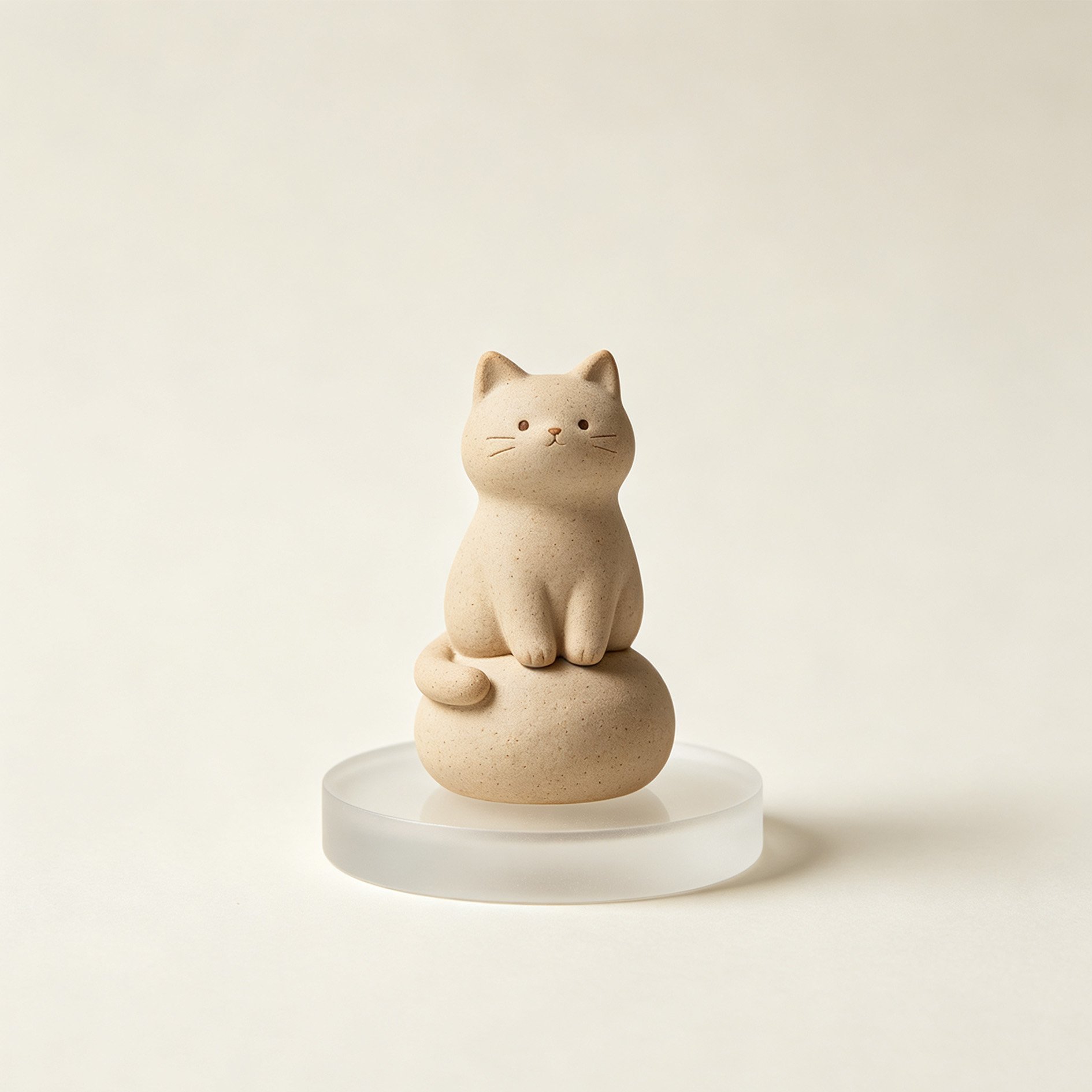 雲の形をした子猫の置物