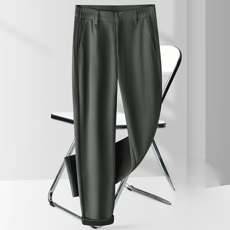 メンズゆったり棒ズボンパンツノンアイロン太いセクションストレートコーデュロイメンズパンツ