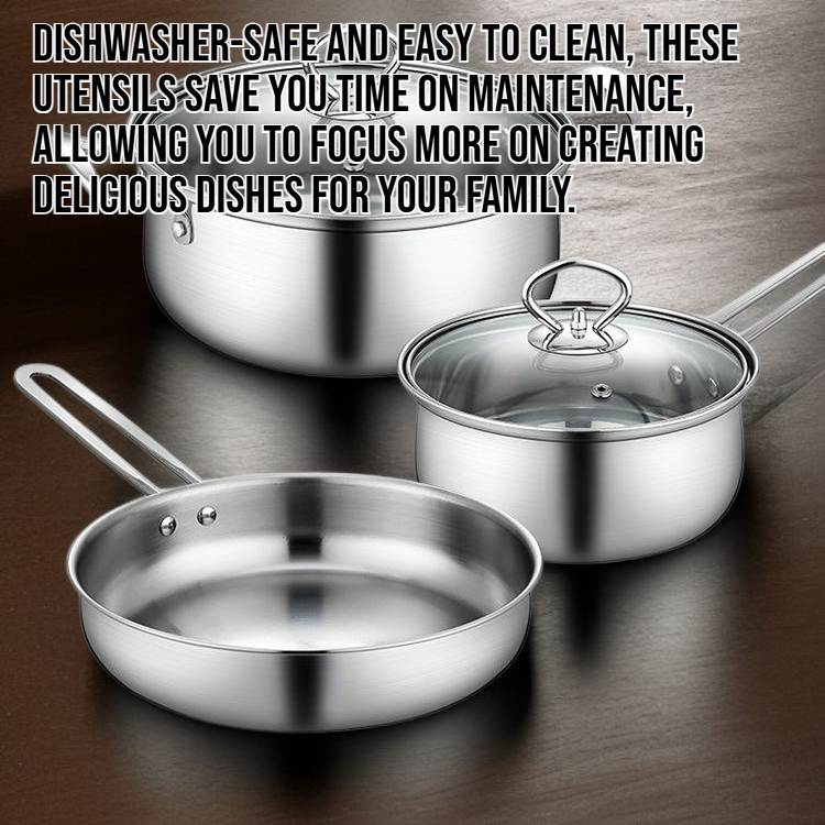 Stainless steel kitchenware set three pieces