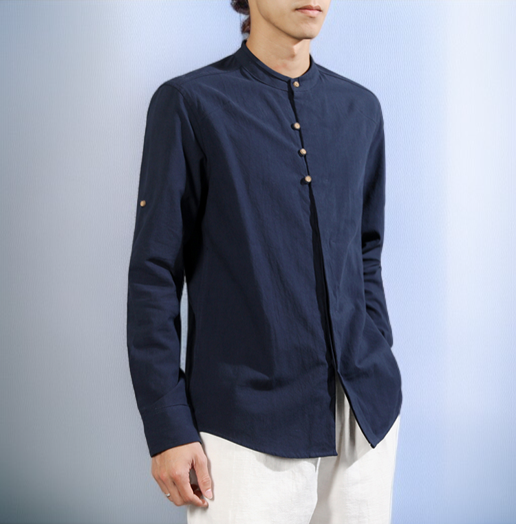 겨울 패션 남성 린넨 셔츠 연출