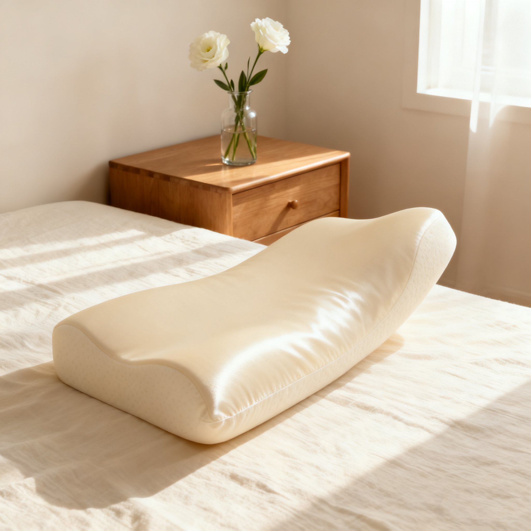 순수 실크 메모리폼 베개 (2개 세트)