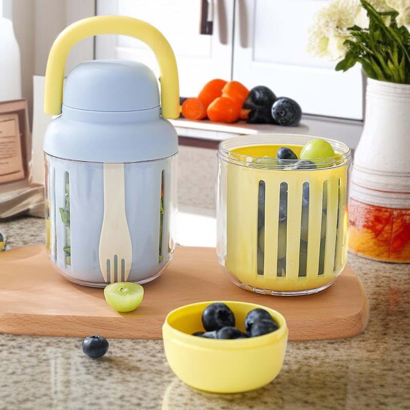 휴대용 대용량 물빠짐 샐러드컵 도시락통 지방감량 휴대용 이중 물빠짐 과일 보관함 야채컵