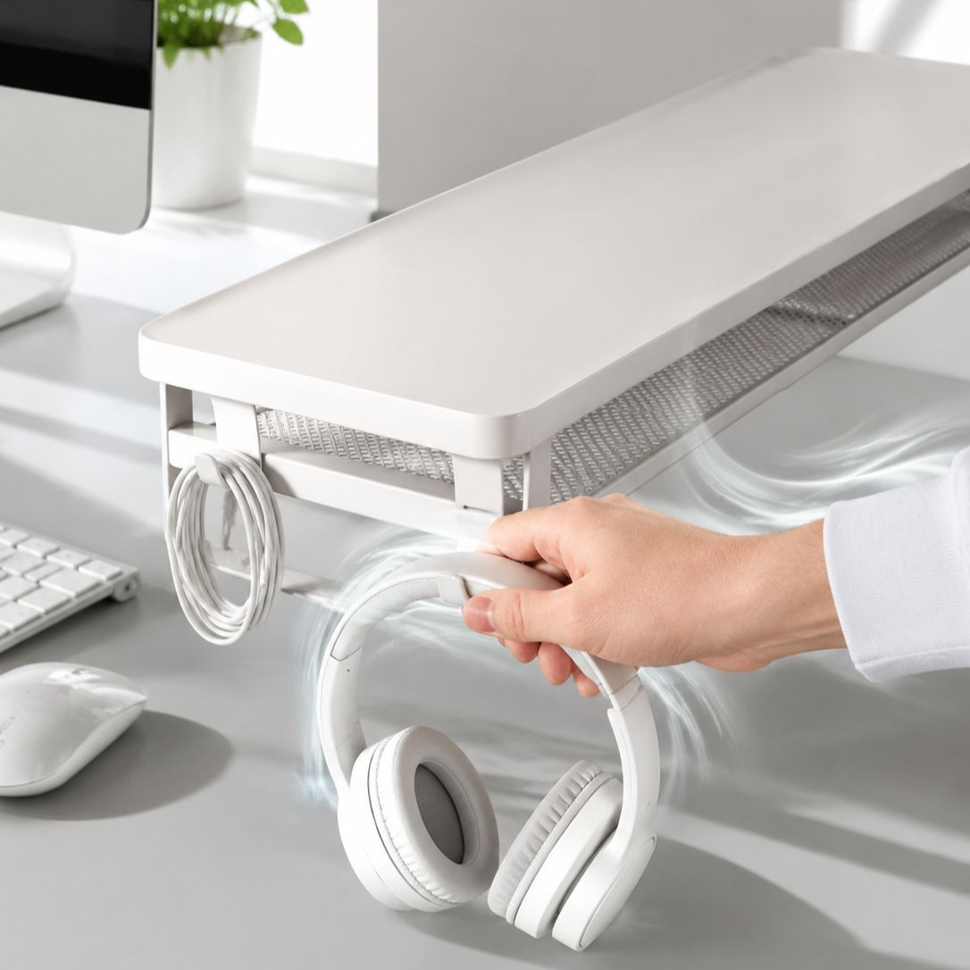 50/70/100 cm breiter Monitorständer mit Schublade, doppelstöckig, verschiebbares Tastaturfach