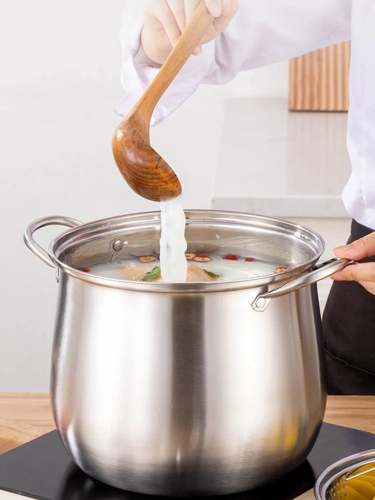 Poignée ergonomique de la casserole en acier inoxydable