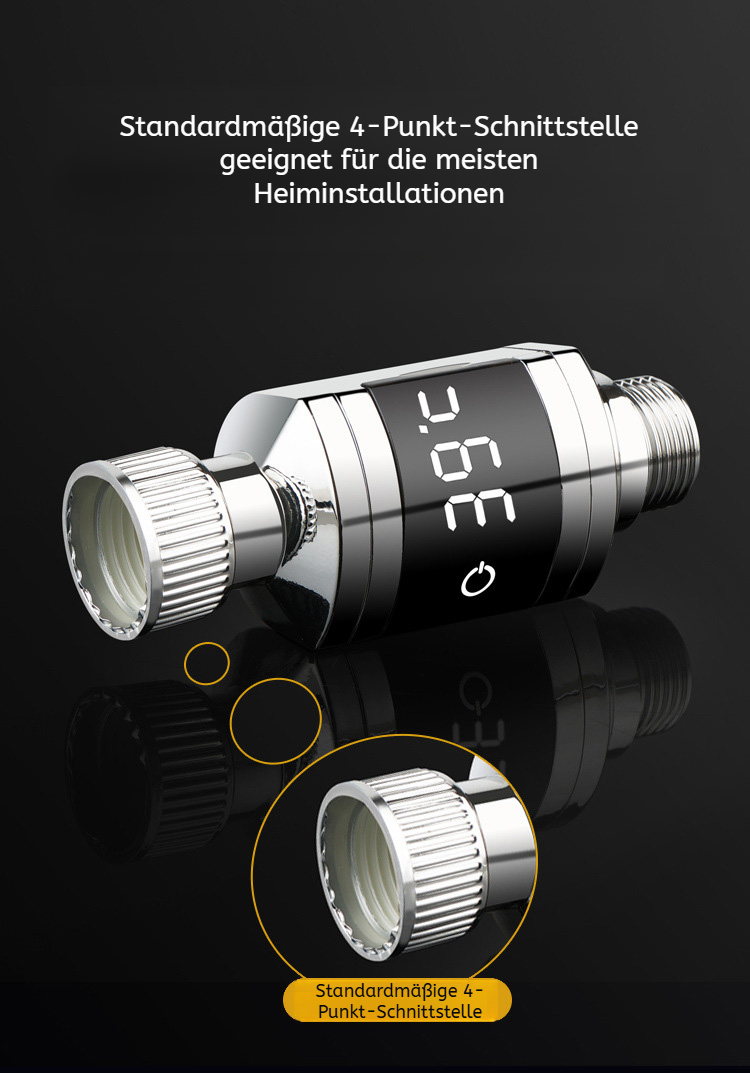 Wassersparender Duschkopf mit Thermometer