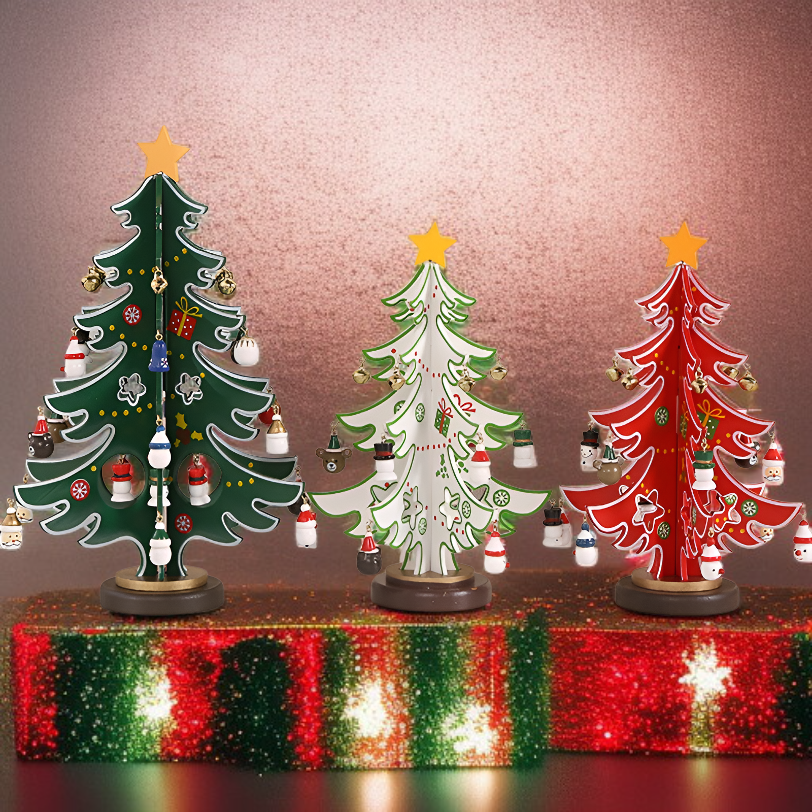 귀여운 작은 탁상용 나무 크리스마스 트리