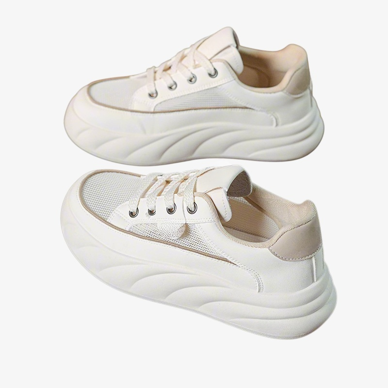 여성 여름 메쉬 슬립온 통굽 펀칭 통기성 스니커즈 화이트 슈즈 여성 신발 아빠 신발