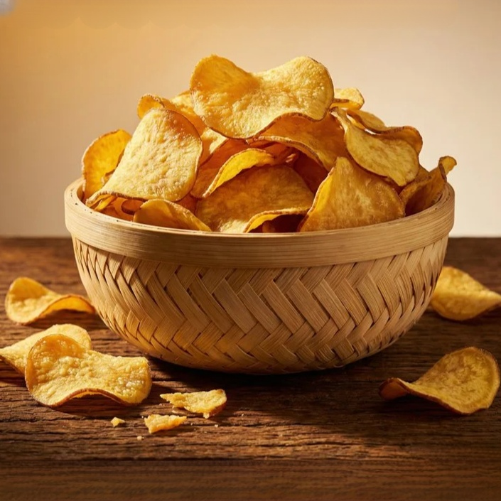 Zuckerfreie, knusprige Süßkartoffel-Chips – gesunder Bürosnack