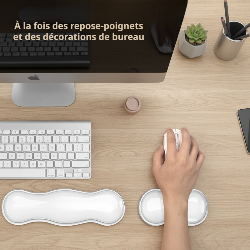 Support de poignet en silicone pour clavier et souris, repose-main pour ordinateur de bureau