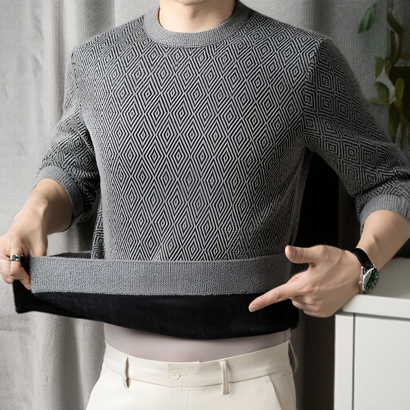 남자 추동 자카드 스웨터 남 기모 니트 레깅스 남자 니트 자카드 니트 레깅스