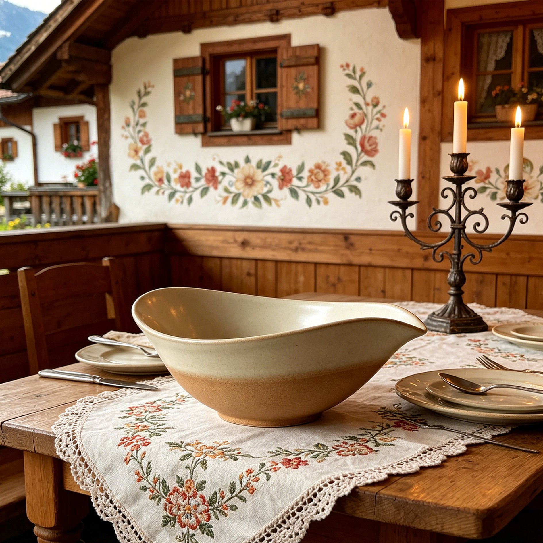 Close-up of durable ceramic dinnerware with glossy finish