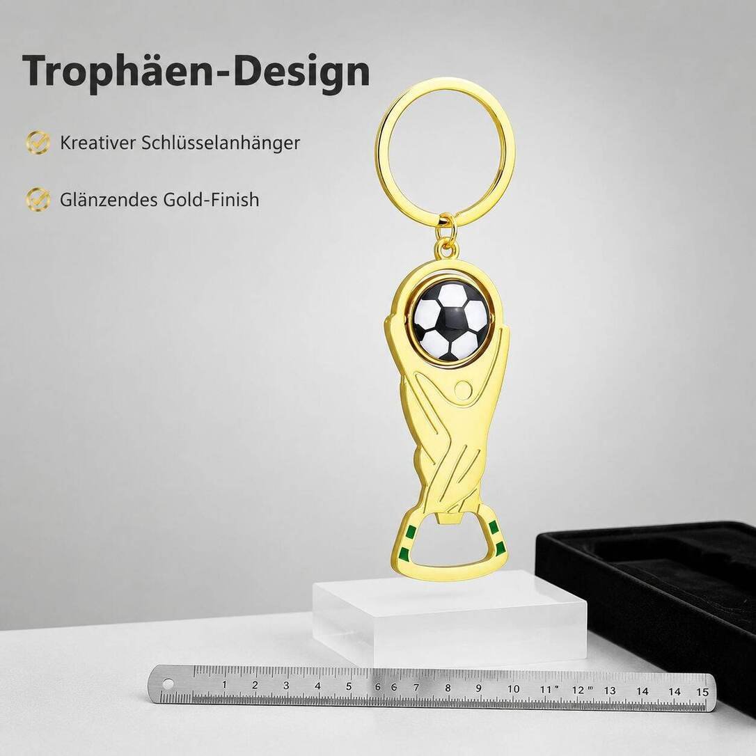 Fußballpokal Drehbarer Schlüsselanhänger Flaschenöffner, Weltmeisterschaft Fan-Geschenk