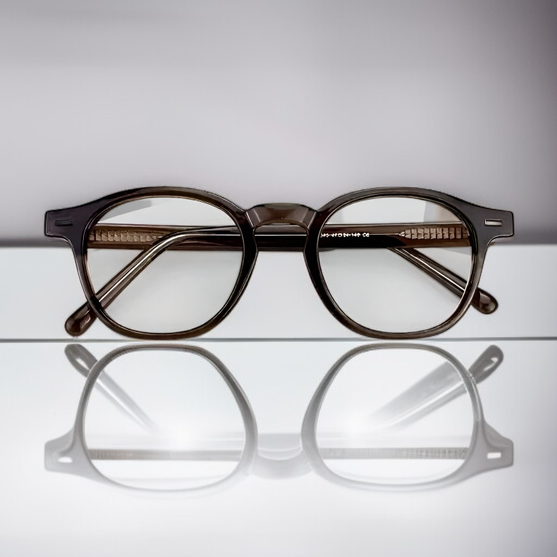 Montura de gafas redondas de acetato, estilo militar, para rostros pequeños, unisex