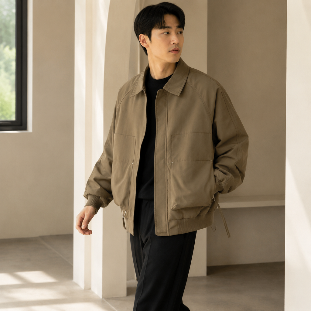 남성 캐주얼 루즈핏 한국 스타일 숏 재킷