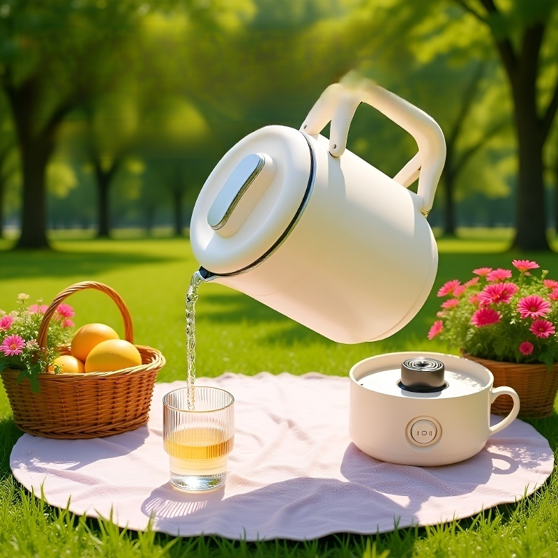 304ステンレススチール製ミニ折りたたみ電気ケトル